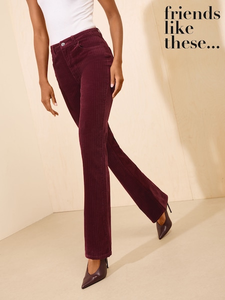 Burgundy Red - Friends Like These Bootcut Corduroy Trousers