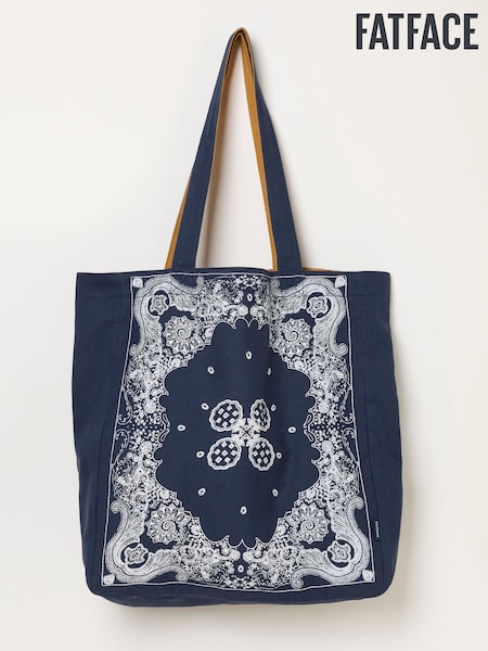 Navy - Fatface Bandana Reversible Tote Bag