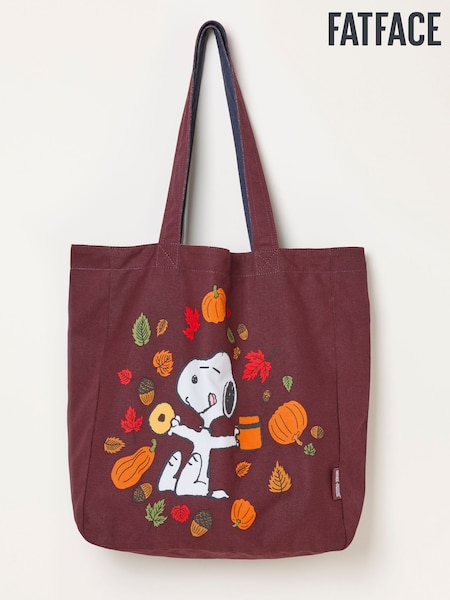Burgundy Red - Fatface Snoopy Reversible Tote Bag