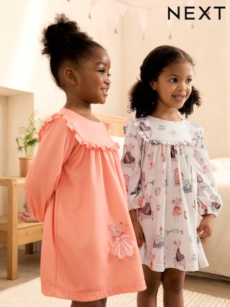 Orange/White - Nighties 2 Pack (2-12yrs)