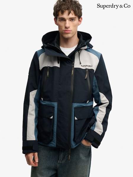 Superdry Blue Hooded Colour Block Windbreaker Jacket (Y44718) | £95