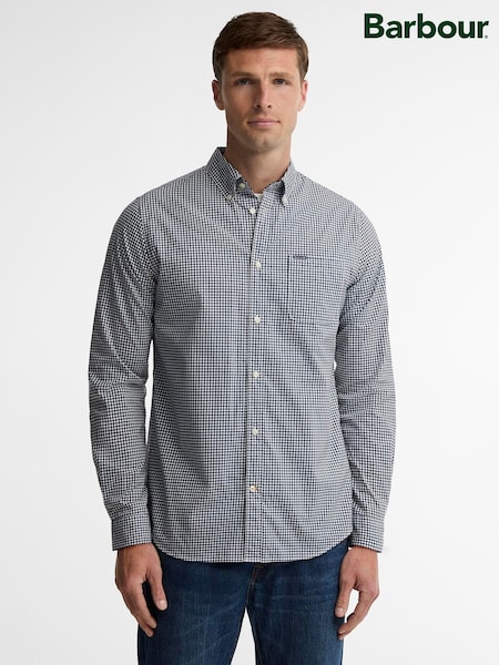 Navy - Regular Barbour® Harbourwall Tailored Gingham Shirt
