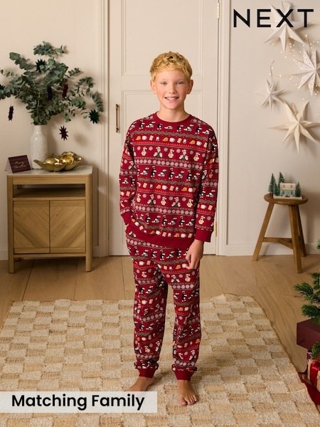 Red Wallace & Gromit - Christmas Matching Family Pyjamas (1.5-16yrs)