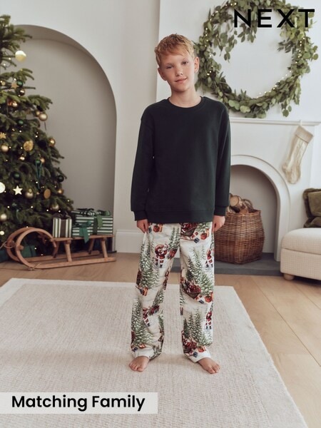 Green/Ecru - Family Christmas Matching Pyjamas Set (12mths-16yrs)