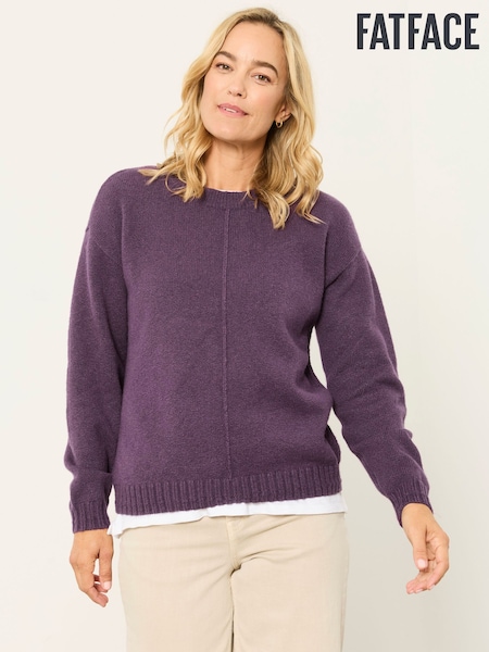 Plum Purple - Fatface Knitted Crew Neck Jumper