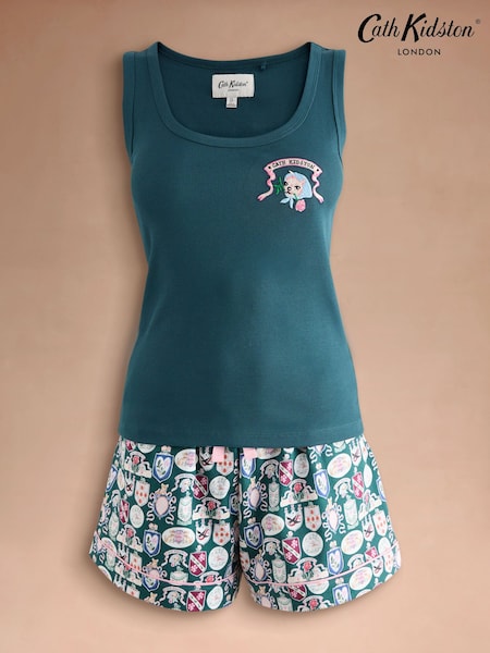 Teal Biggles Dog - Cath Kidston Vest Pyjamas Set