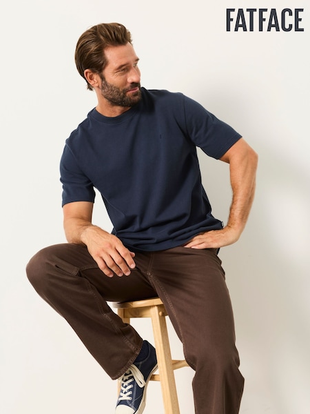 Navy - Regular Fatface Short Sleeve T-shirt