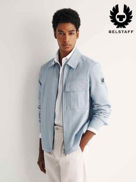 Sky Blue - Regular Belstaff Cargo Zip Overshirt