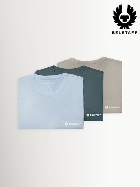 Blue/Green/Beige - Regular Belstaff T-shirts 3 Pack