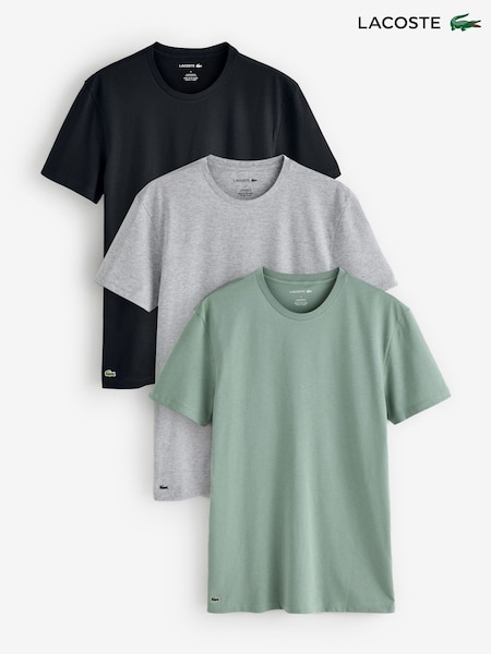 Black - Regular Lacoste Slim Fit Loungewear T-shirt 3 Pack
