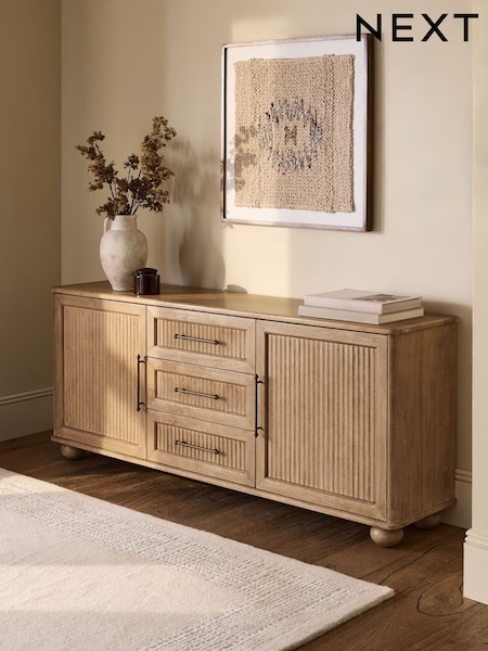 Bourton Solid Mango Wood Fluted Sideboard