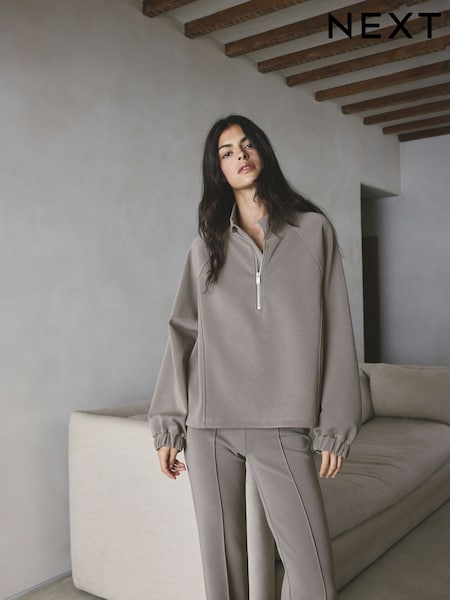 Taupe Brown - Scuba Brushed Thermal Jumper