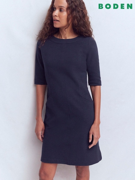 Boden Blue Neckband Ottoman Shift Dress (Y47651) | £69