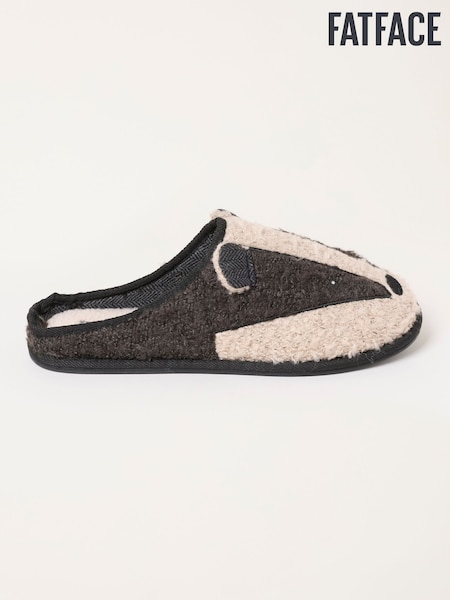 Black Badger - Regular Fatface Mule Slipper