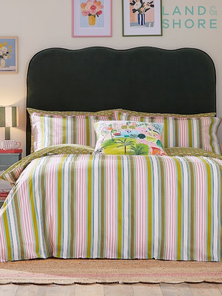 Land & Shore Multi Raven Stripe Duvet Set (Y47803) | £50 - £95
