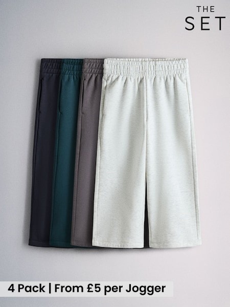 Navy/Grey - The Set 4 Pack Wide Leg Joggers