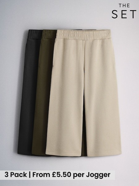 Black/Green - The Set 3 Pack Wide Leg Joggers