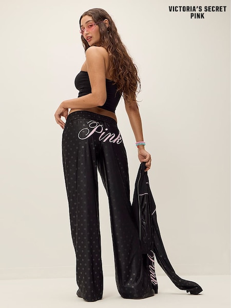 Black - Victoria's Secret Pink Mesh Wide Leg Pants