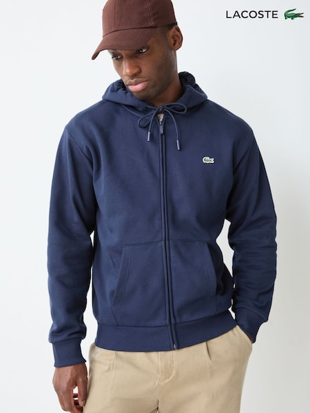 Blue - Regular Lacoste Zip Up Hoodie