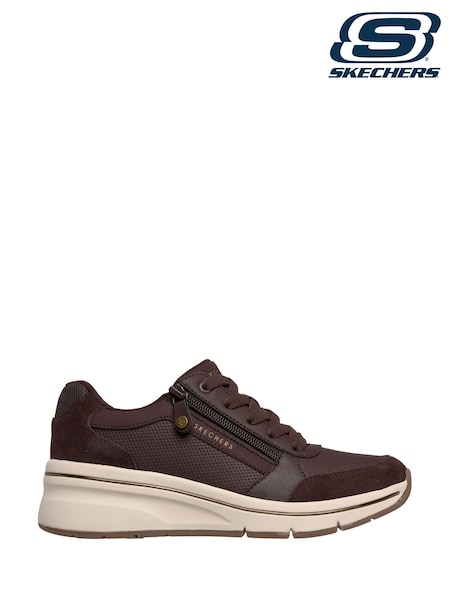 Brown - Skechers Billion Flex Luxe Up Trainers