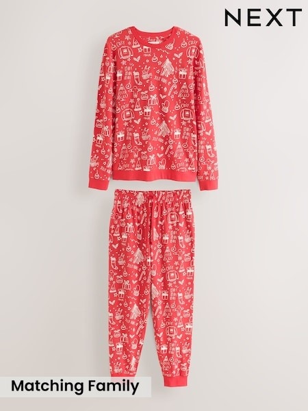 Red Jolly Vibes - Regular Matching Family Christmas Long Sleeve Pyjamas