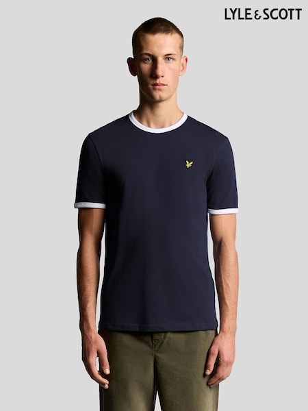 Lyle & Scott Blue Ringer T-Shirt (Y48934) | £31