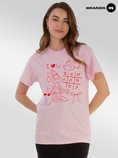 Brands In Pink Disney Mickey Mouse I Love You T-Shirt (Y49039) | £23