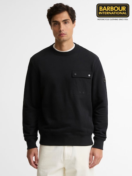 Black - Regular Barbour International Inline Crew Neck Sweatshirt