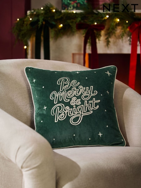 Christmas Embellished Be Merry 43 X 43cm Cushion