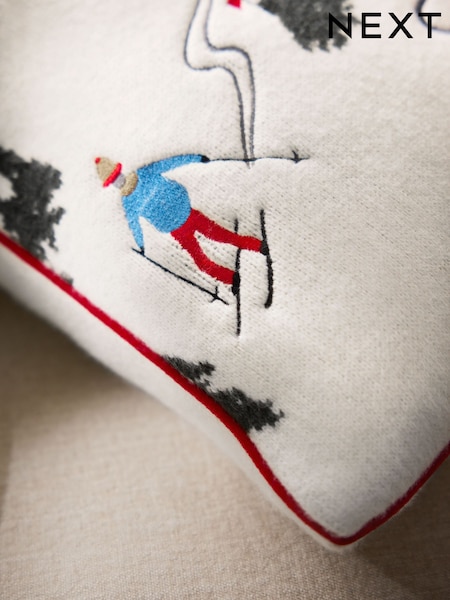 Christmas Ski Scene Cushion