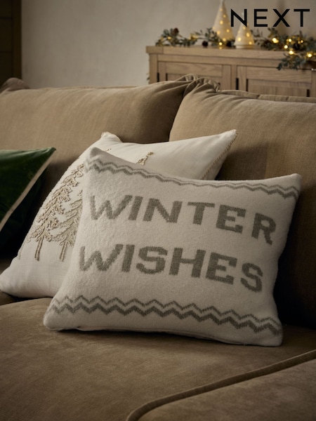Christmas Winter Wishes Knit Cushion