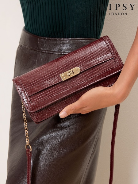 Burgundy Red - Lipsy Buckle Cross-body Bag