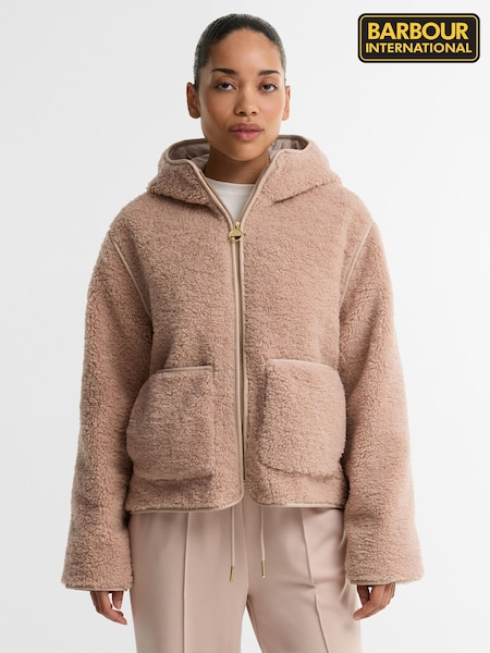 Pink - Barbour International Ramona Fleece Casual Jacket