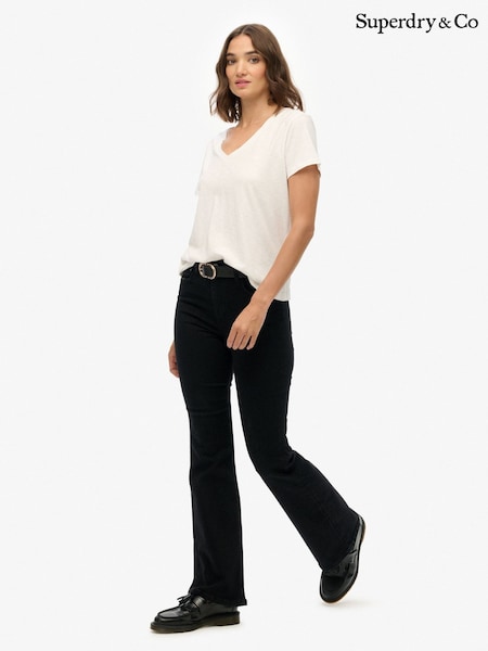 Black - Superdry Mid Rise Flare Jean