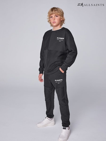 Black - Smallsaints Underground Oversized Textured Panel Sweatshirt And Joggers Set