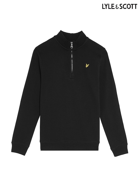 Lyle & Scott Black Quarter Zip Pullover Jumper (Y50089) | £50 - £55
