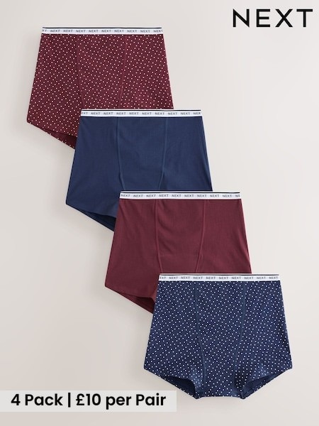 Black/Berry Spot - Heavy Flow Cotton Period Knickers 4 Pack
