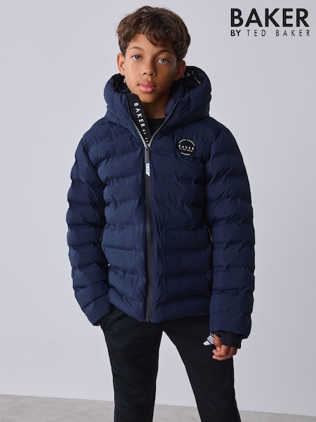 Navy - Baker By Ted Baker Shower Resistant Midweight Padded Coat