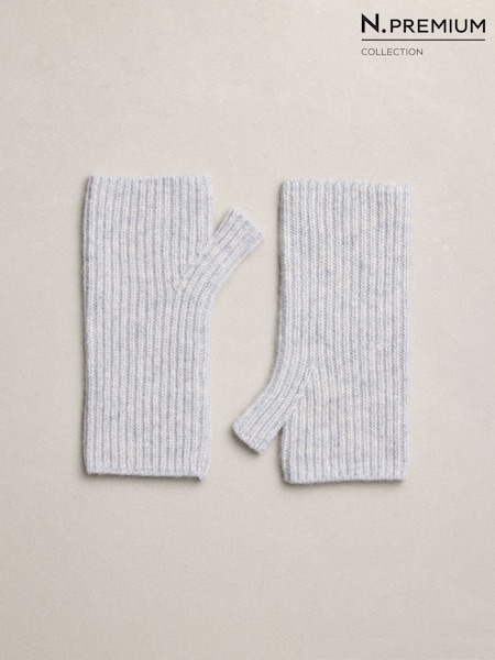 Grey - N.premium Cashmere Handwarmer Gloves