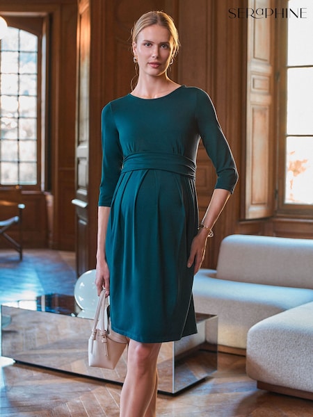 Forest Green - Seraphine Maternity Long Sleeve Mini Dress
