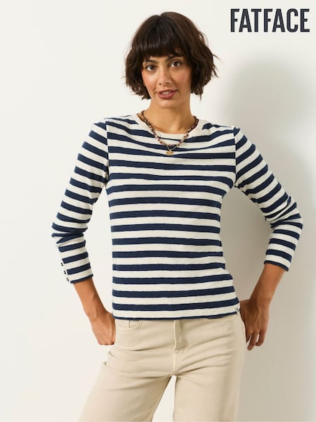 Navy Stripe - Fatface Long Sleeve Top