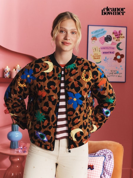 Leopard - Eleanor Bowmer Leopard Icons Quilted Bomber Jacket