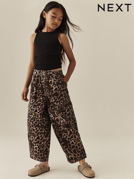Animal Print - Cargo Barrel Jeans (3-16yrs)
