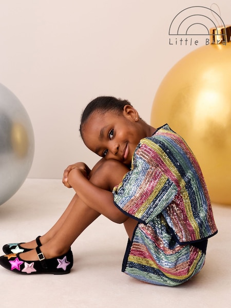 Rainbow Stripe - Little Bird Sequin T-shirt & Shorts Set