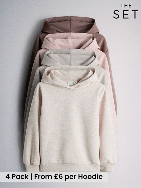 Pink/Brown/Oatmeal - The Set 4 Pack Jersey Hoodies