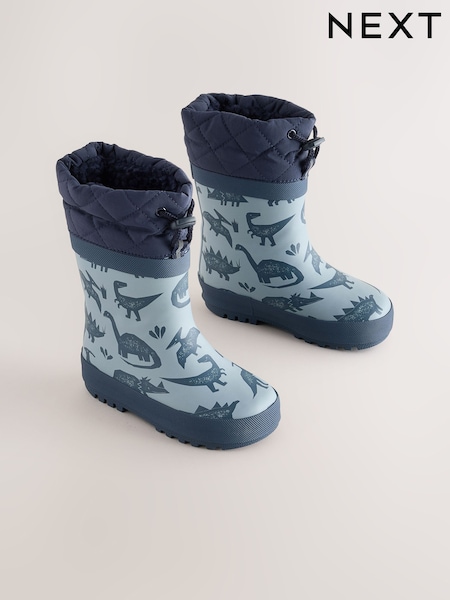 Blue Dino - Cuff Wellies