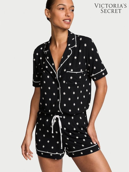 Black Polka Dot - Victoria's Secret Modal Short Pyjamas Set