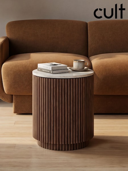 Cult Furniture Everly Round Storage Stone Side Table