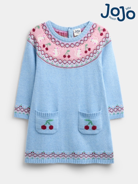 Light Blue Mouse - Jojo Maman Bébé Fairisle Knitted Dress