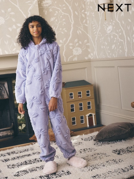 Lilac Purple Butterfly - Fleece All-in-one (1.5-16yrs)